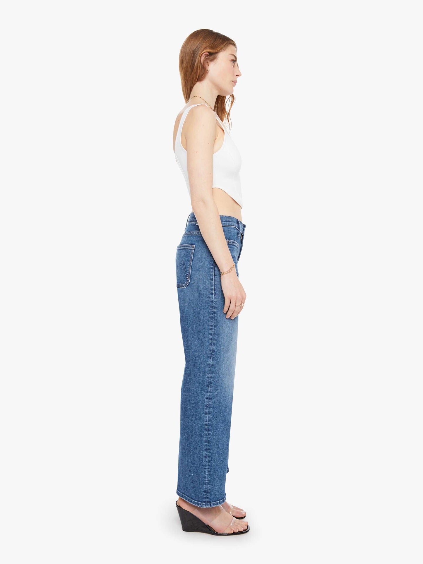 Mother Denim The Patch Pocket Mid Rise Maven Ankle Let\u0026#39;s Split