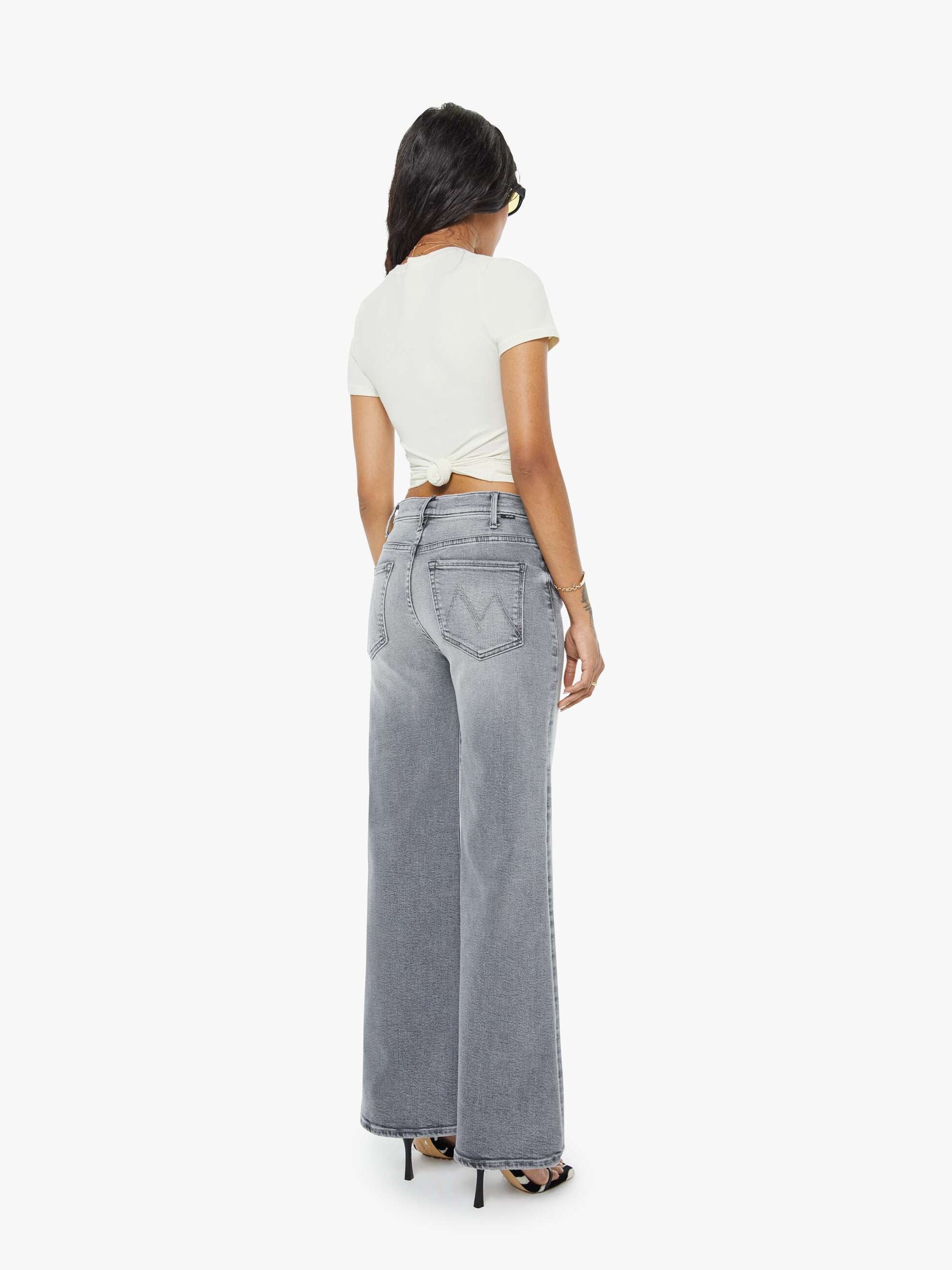 Mother Denim PETITES The Lil Hustler Roller Skimp Grey (Open)