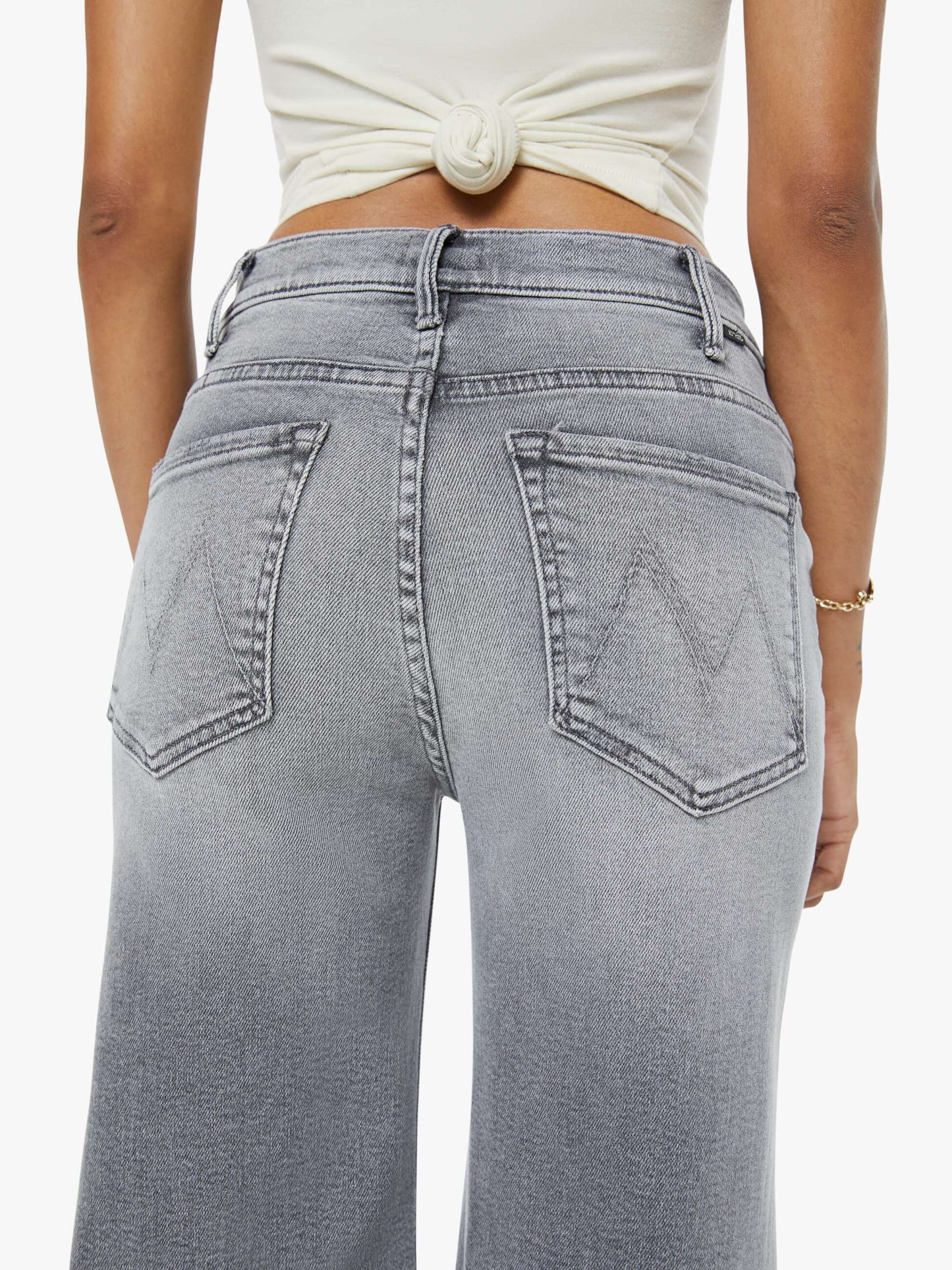 Mother Denim PETITES The Lil Hustler Roller Skimp Grey (Open)