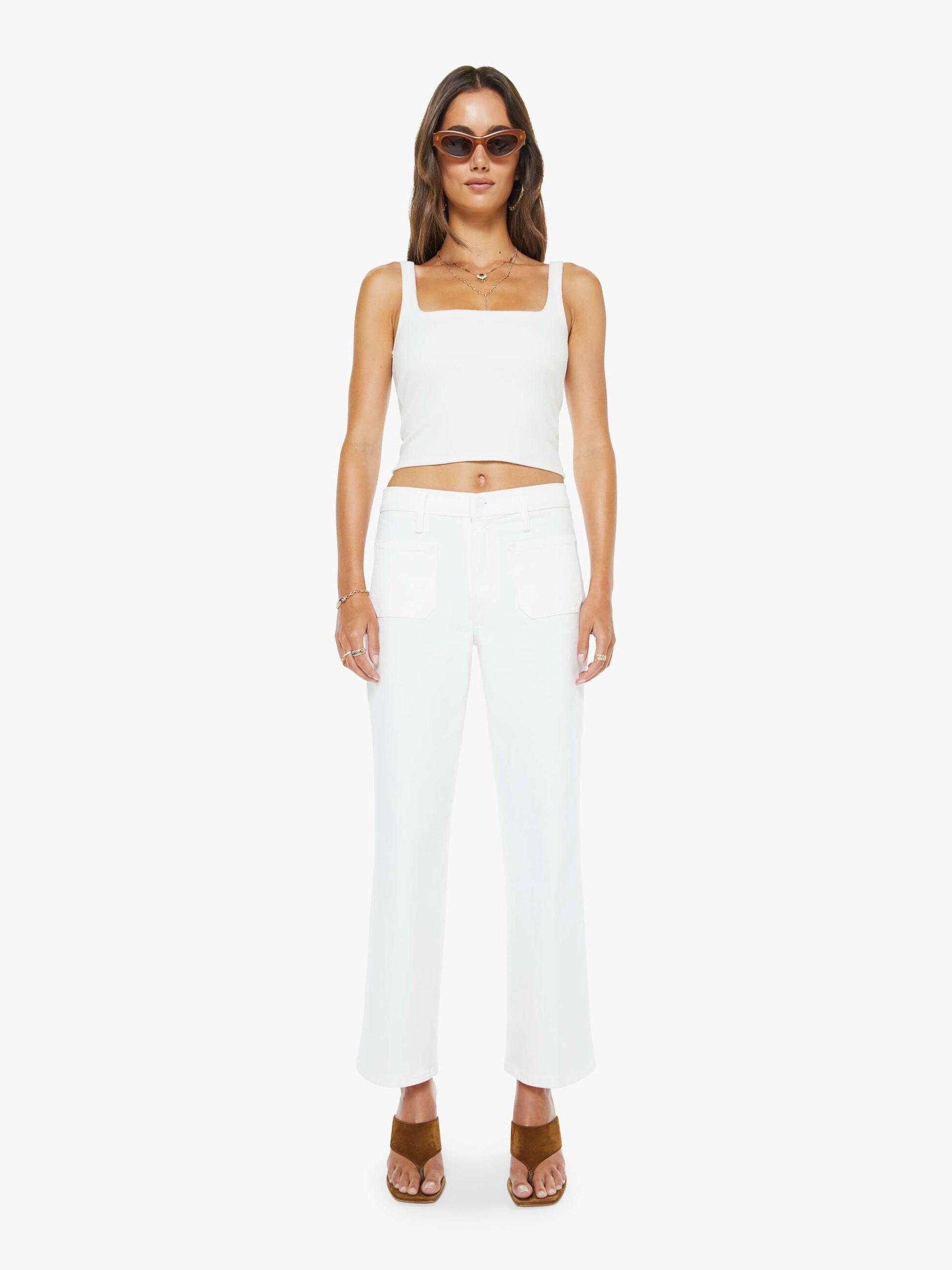 Mother Denim The Patch Pocket Mid Rise Maven Ankle Totally Innocent