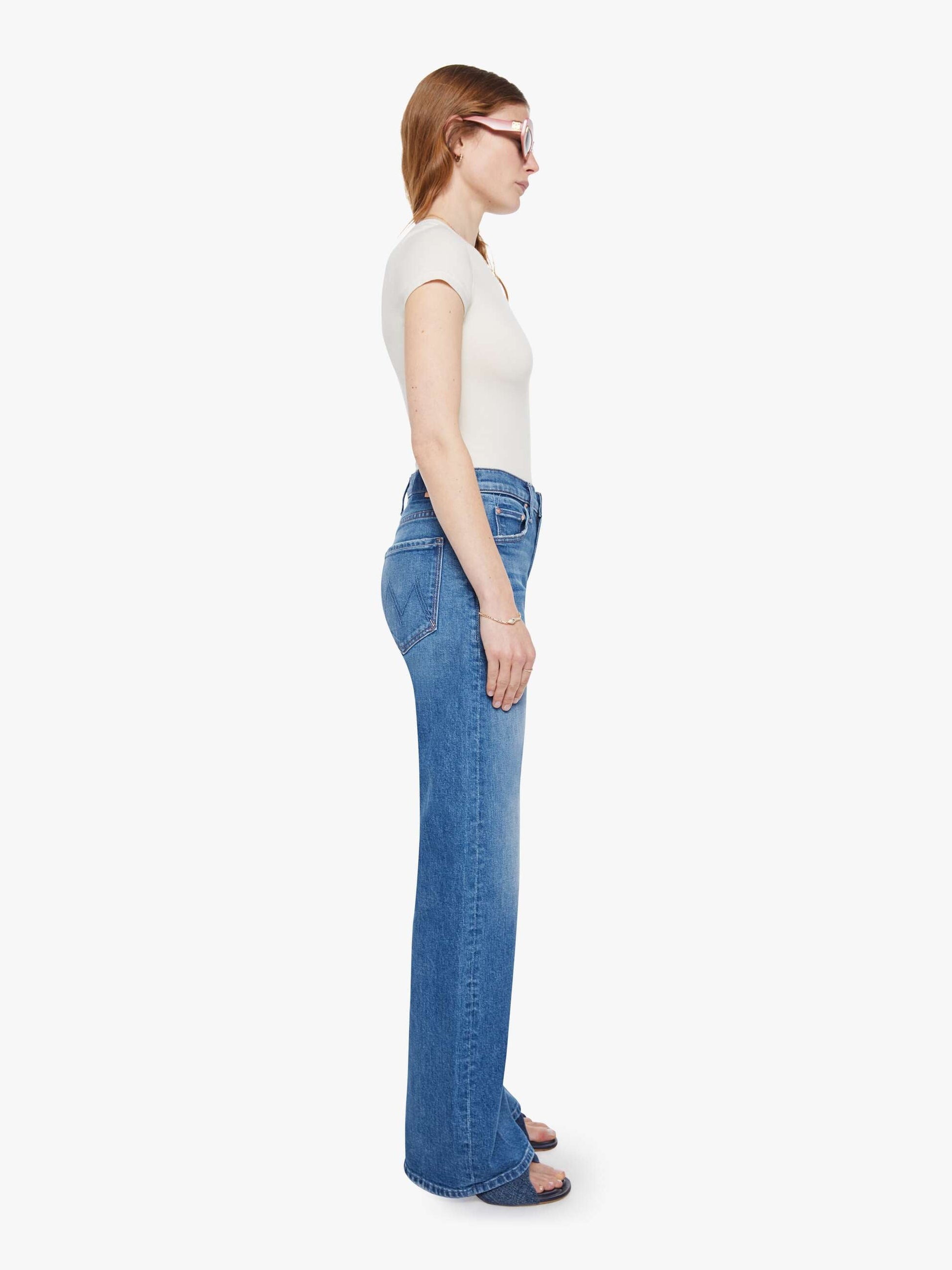 Mother Denim The Mid Rise Lasso Sneak Blue (Medium)