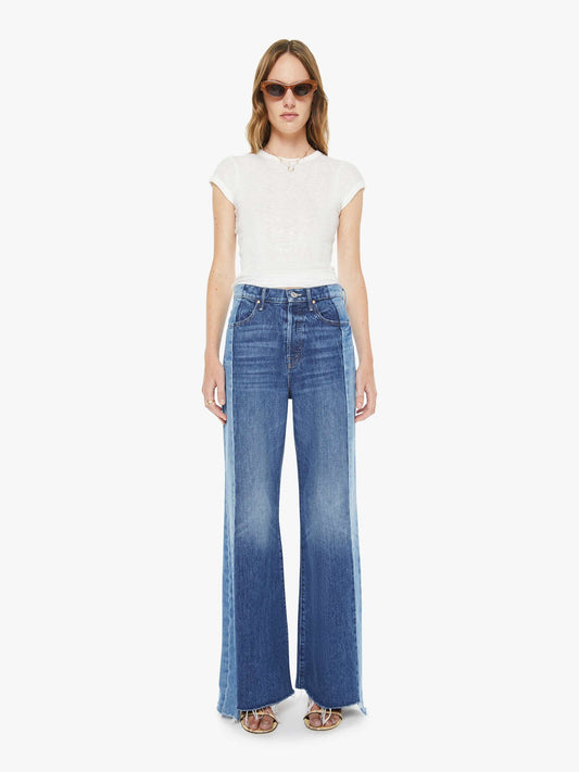 Mother Denim The Tux Sidestepper Sneak Fray Double Take