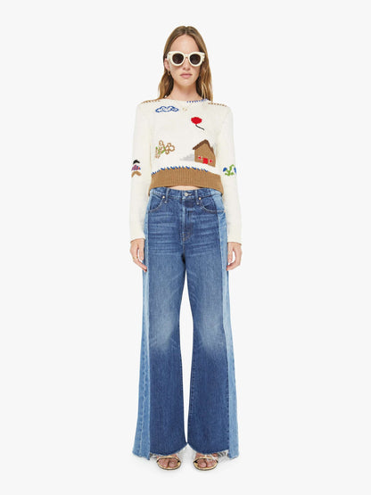 Mother Denim The Tux Sidestepper Sneak Fray Double Take