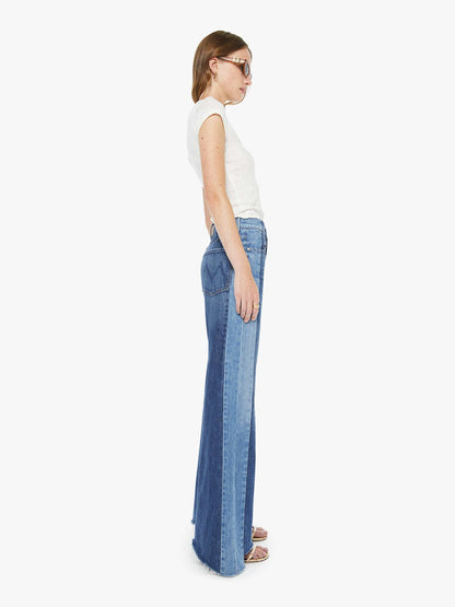 Mother Denim The Tux Sidestepper Sneak Fray Double Take
