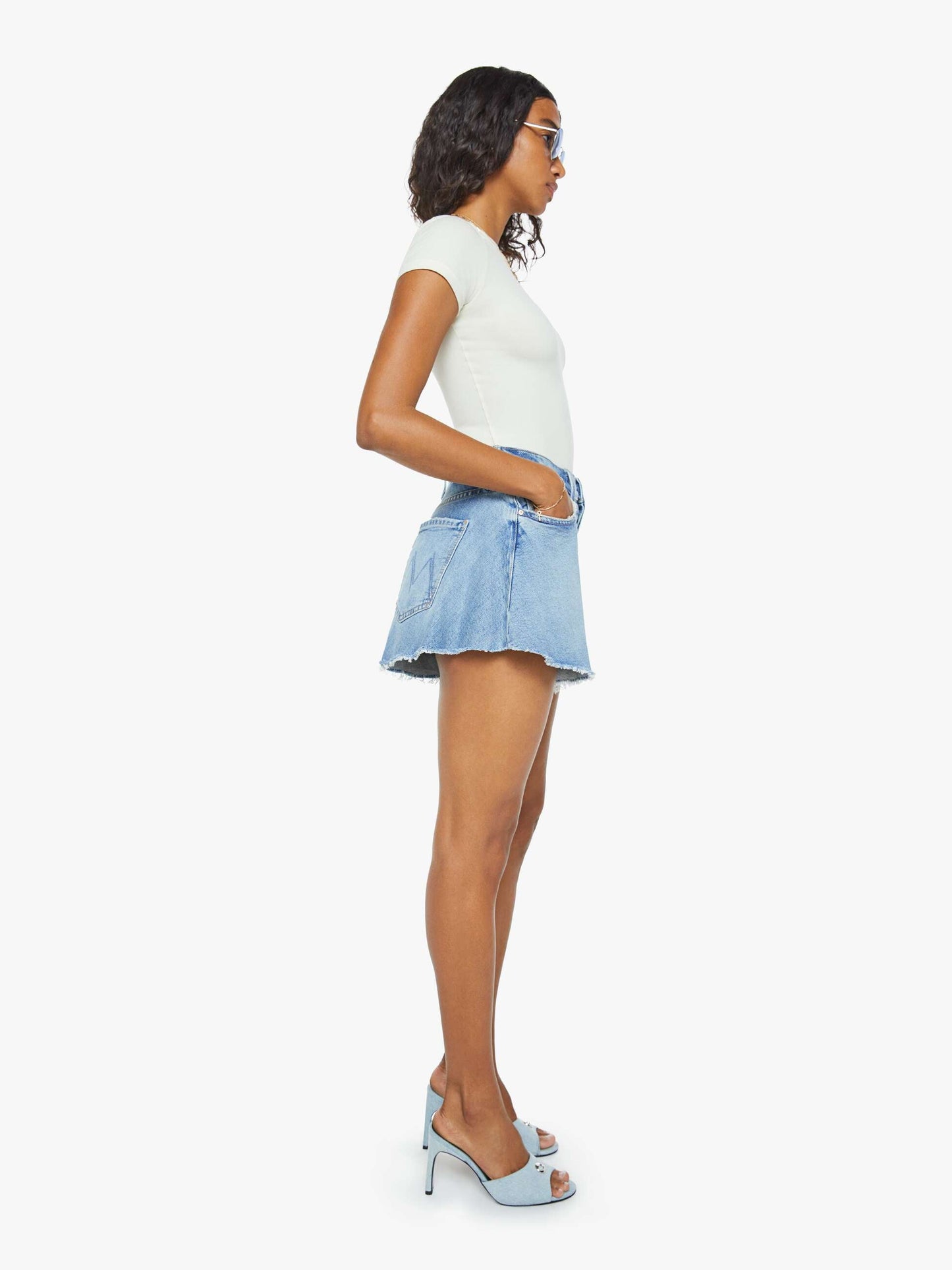 Mother Denim The Flutter Short Fray I Confess