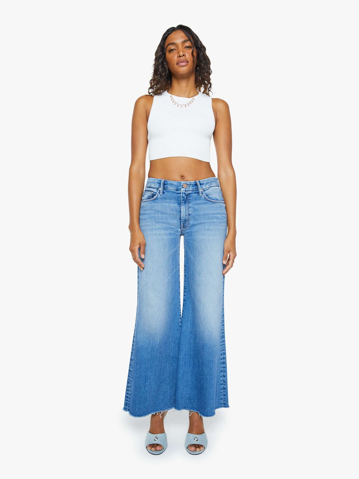 Mother Denim The Roller Fray Blue (Medium)
