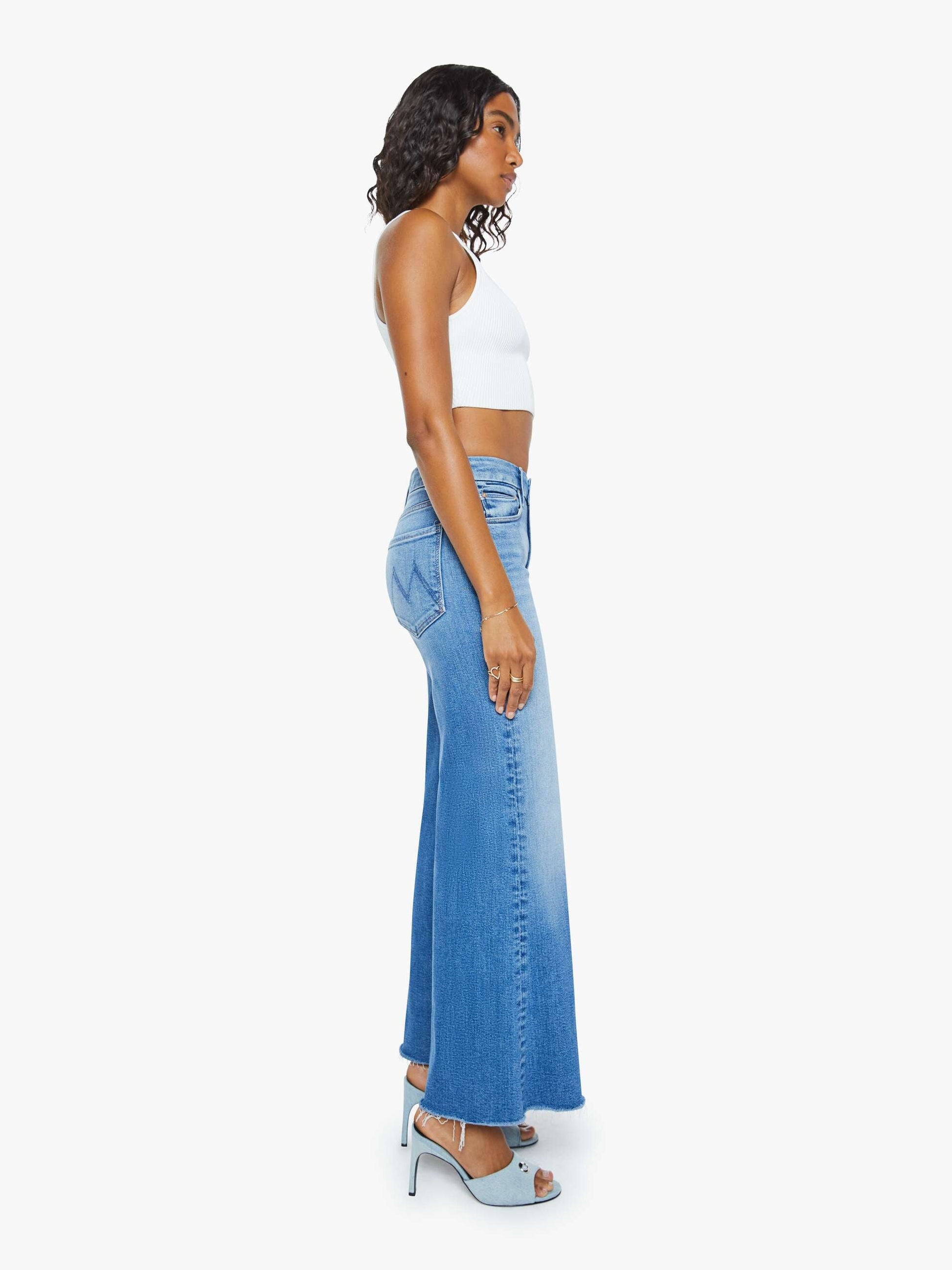 Mother Denim The Roller Fray Blue (Medium)