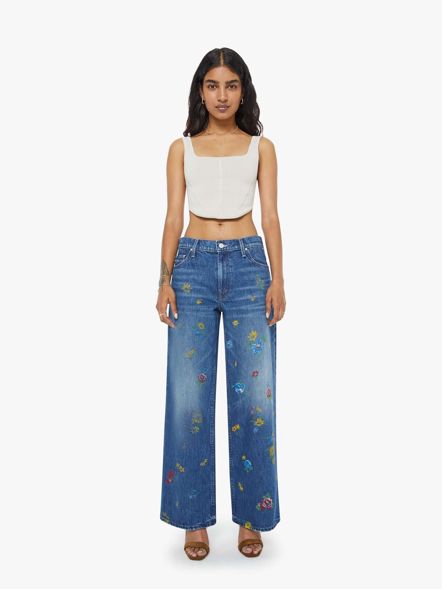 Mother Denim PETITES The Lil Rerun Zip Sneak Field Of Flowers