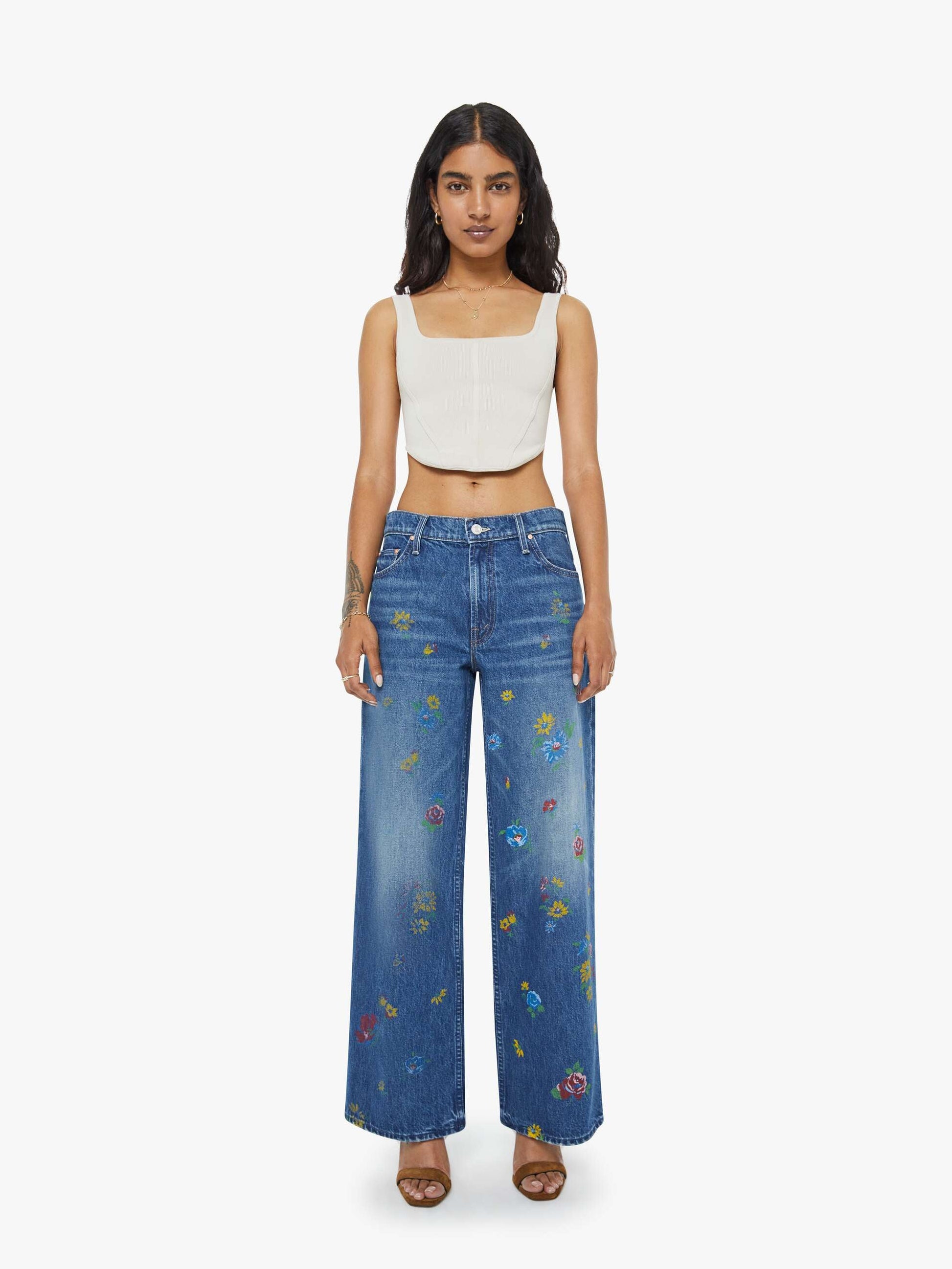 Mother Denim PETITES The Lil Rerun Zip Sneak Field Of Flowers