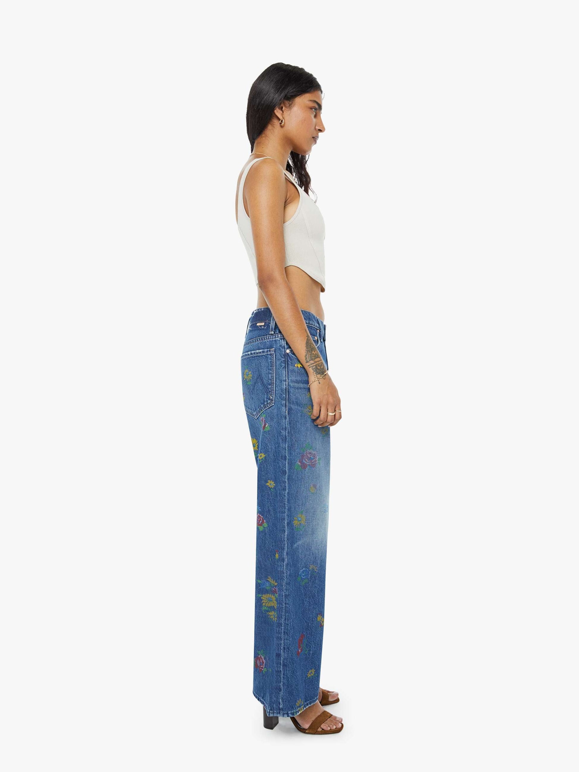 Mother Denim PETITES The Lil Rerun Zip Sneak Field Of Flowers