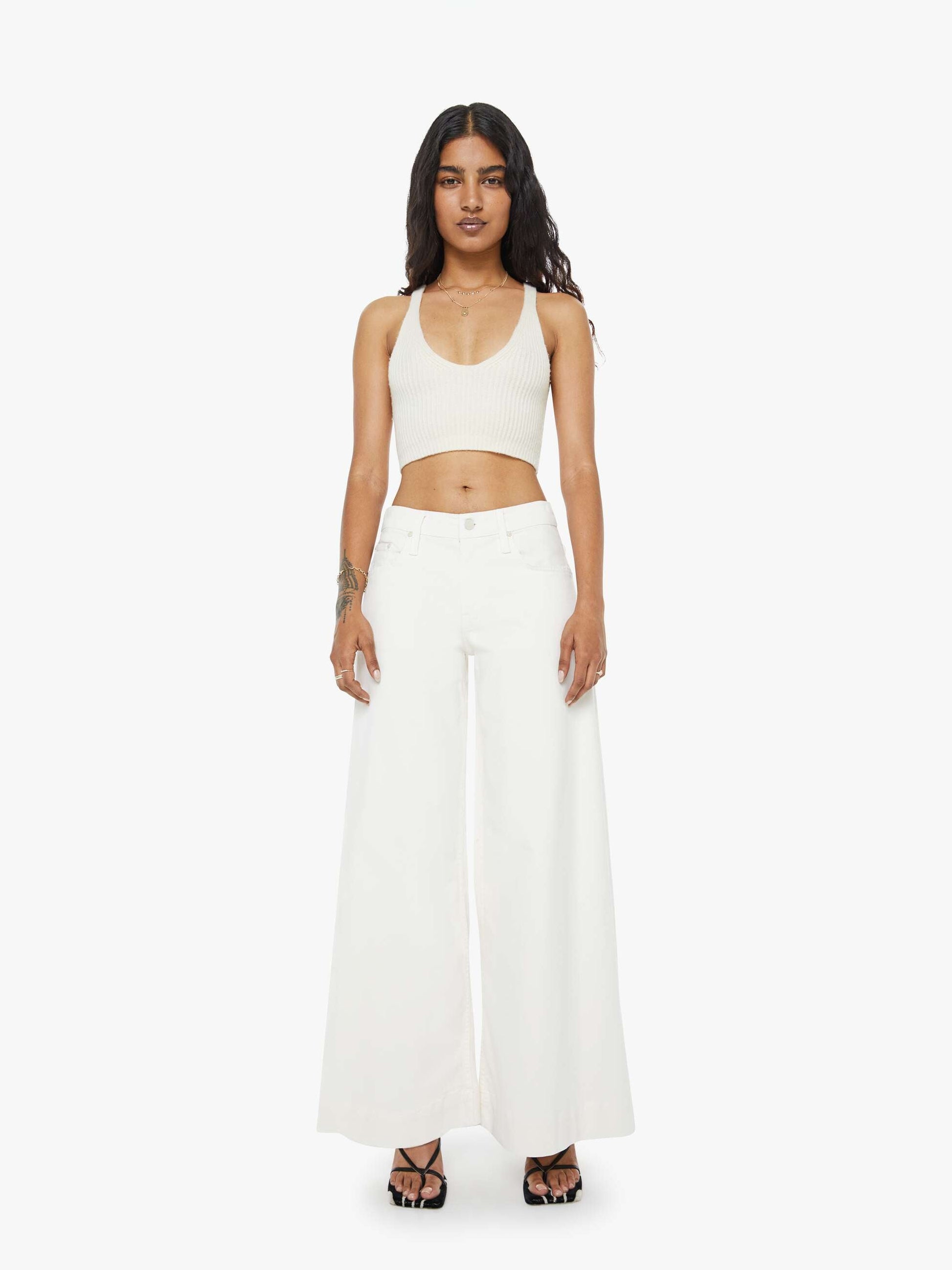 Mother Denim PETITES The Lil Mid Rise Headliner Sneak Cream Puffs