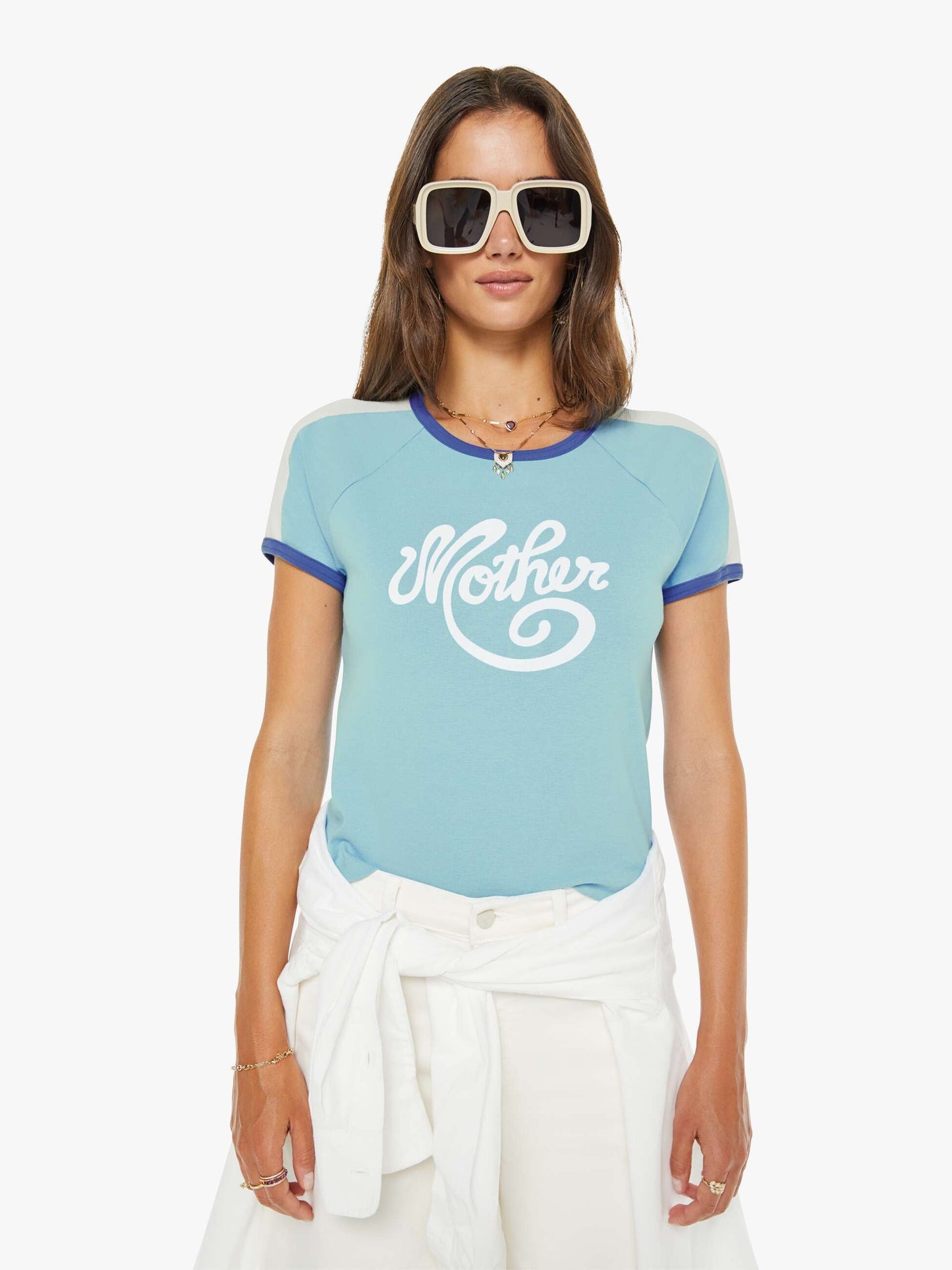 Mother Denim PETITES The Lil Mid Rise Headliner Sneak Cream Puffs