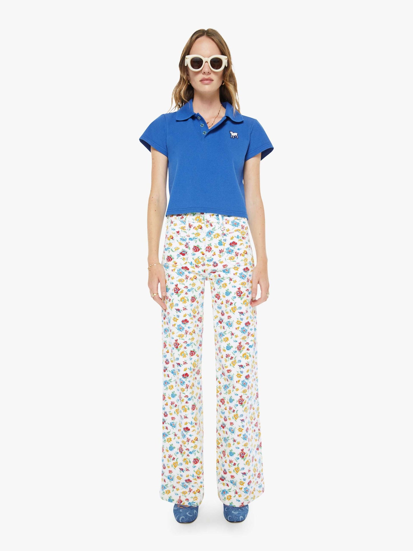 Mother Denim The Hustler Roller Patch Pocket Sneak Rose Bowl