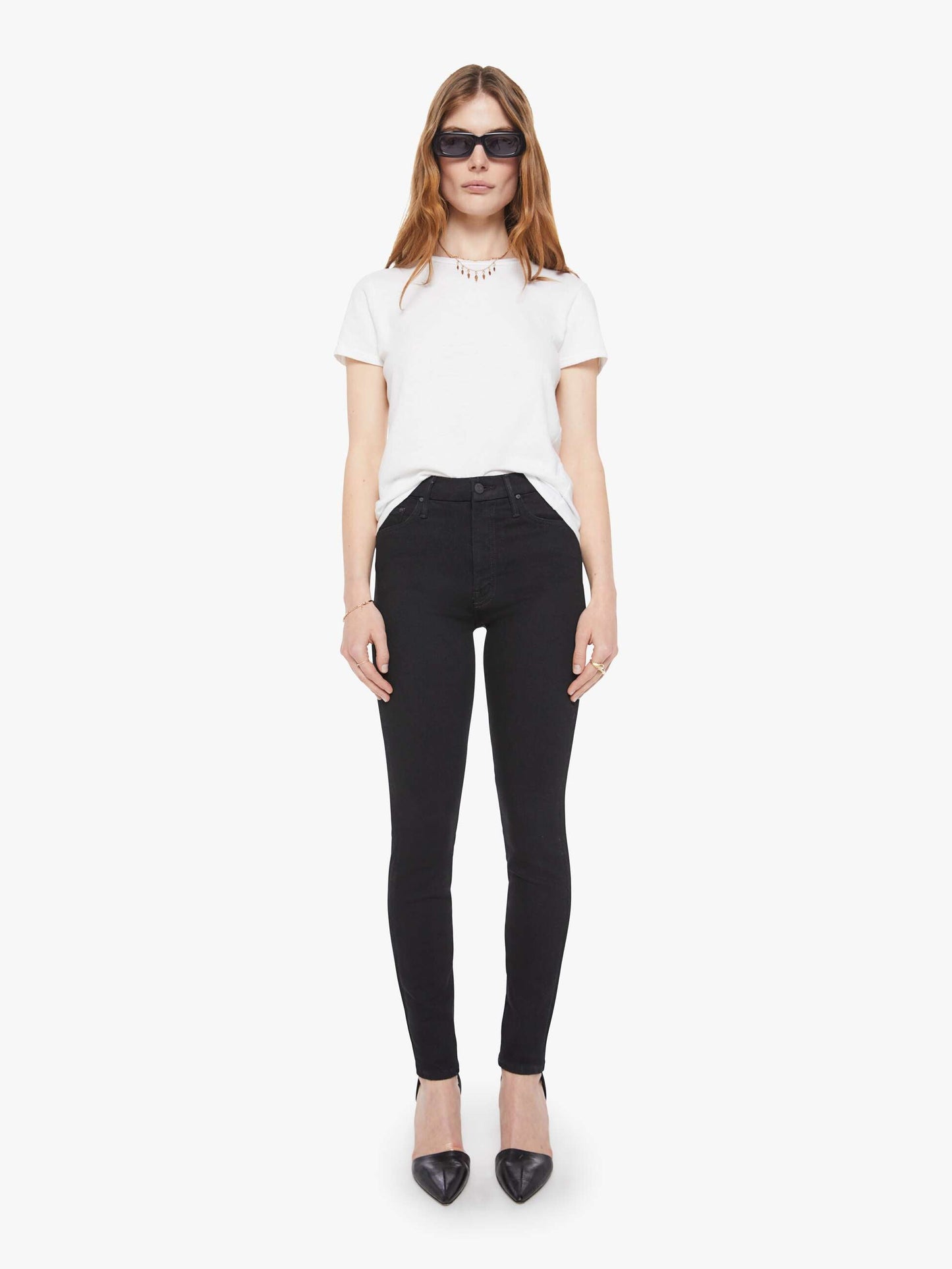 Mother Denim High Waisted Looker Black