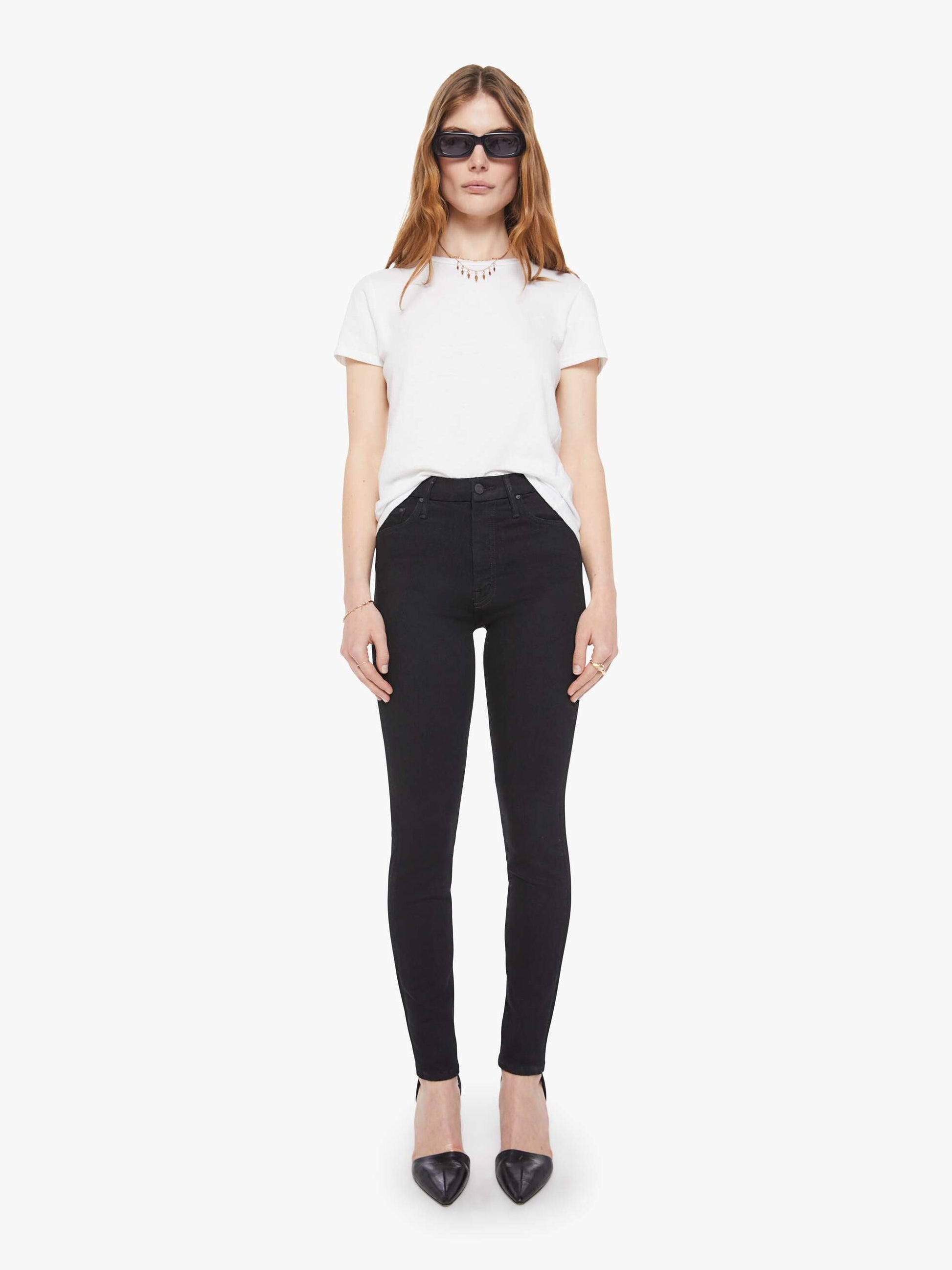 Mother Denim High Waisted Looker Black