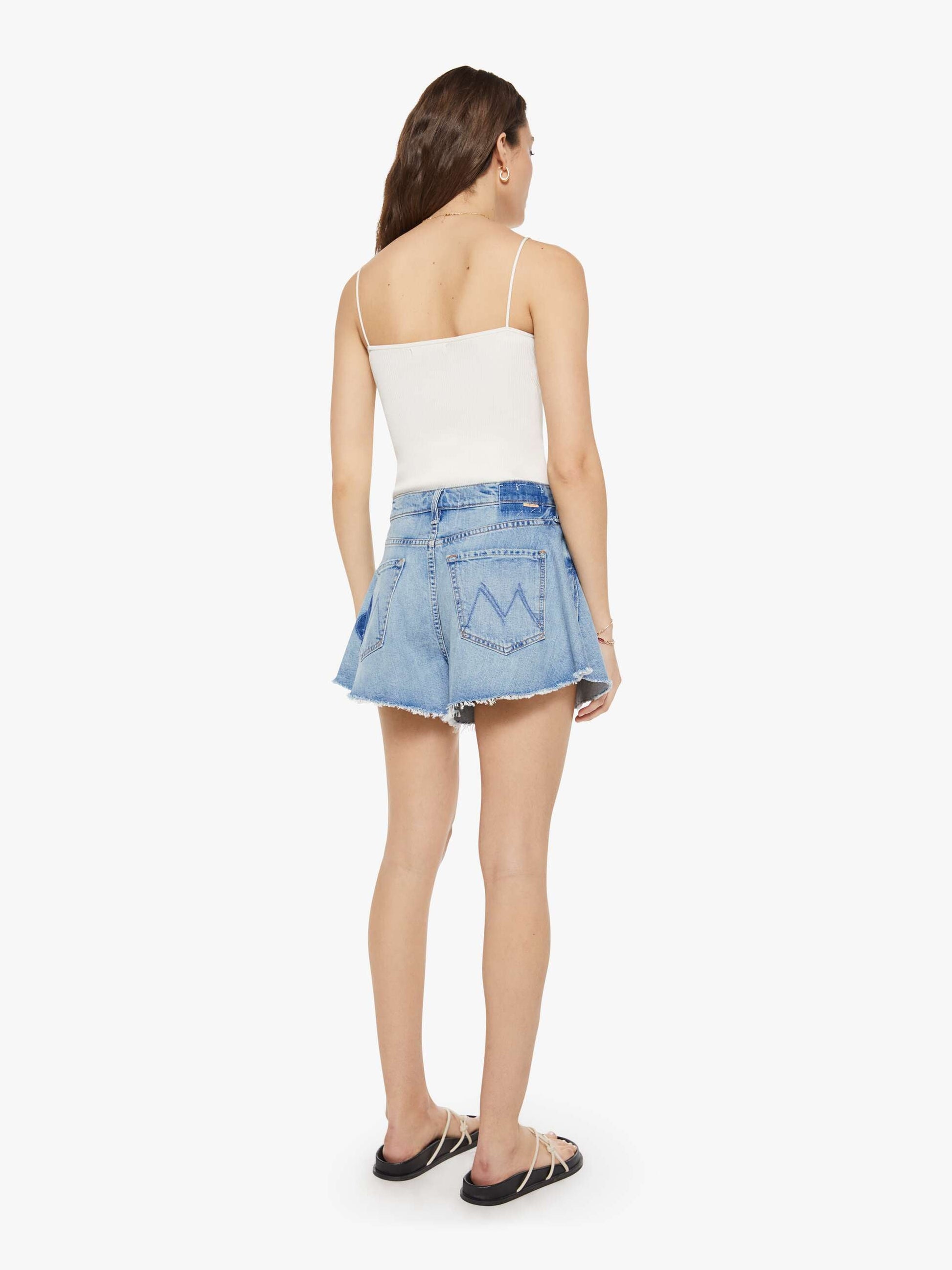Mother Denim The Flutter Short Fray Blue (Medium)