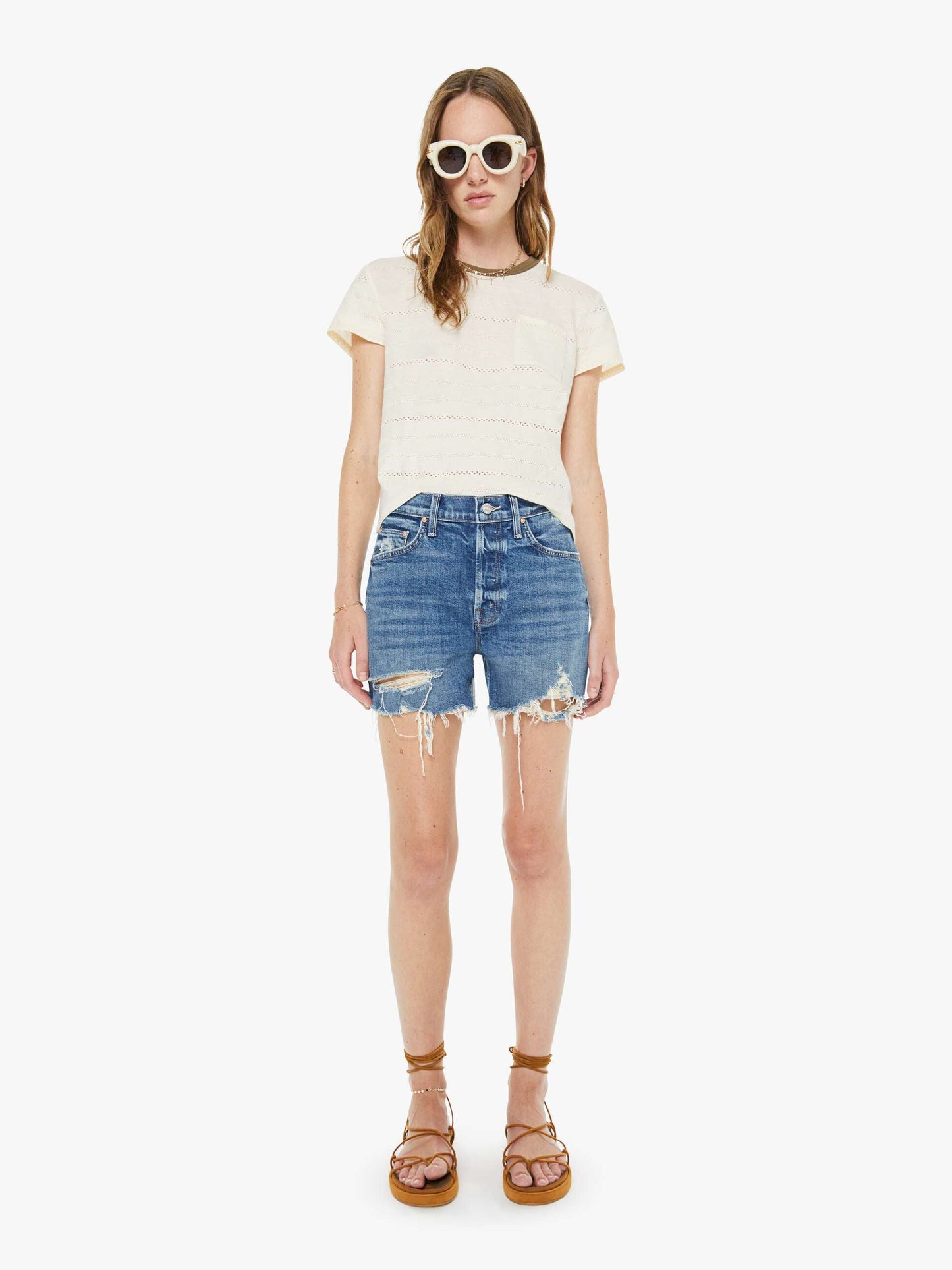 Mother Denim The Skipper Short N' Long Chew Girls Just Want To Have Sun
