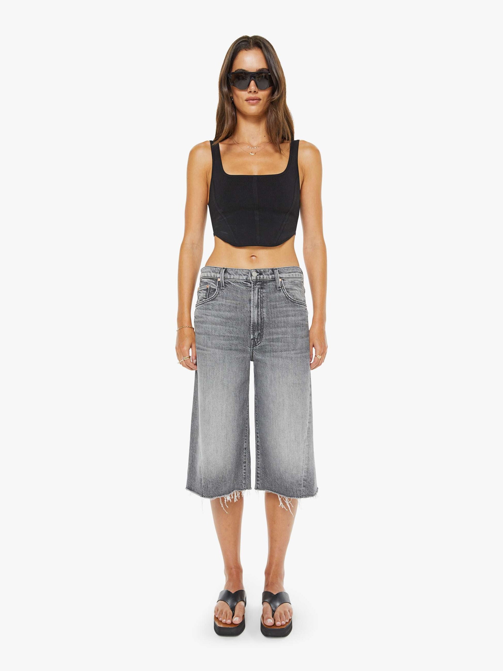 Mother Denim The Whole Lot Zip Twist Fray Bait And Switch