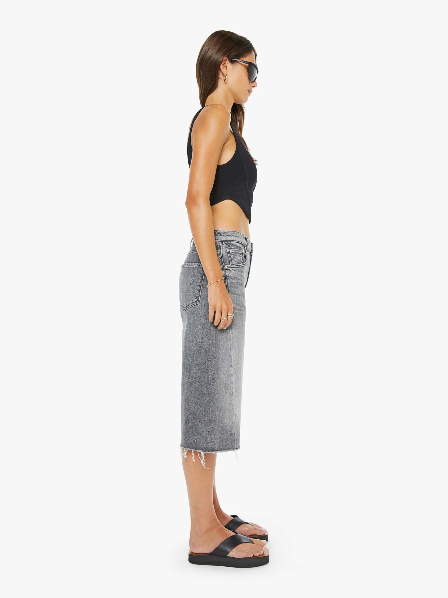 Mother Denim The Whole Lot Zip Twist Fray Bait And Switch