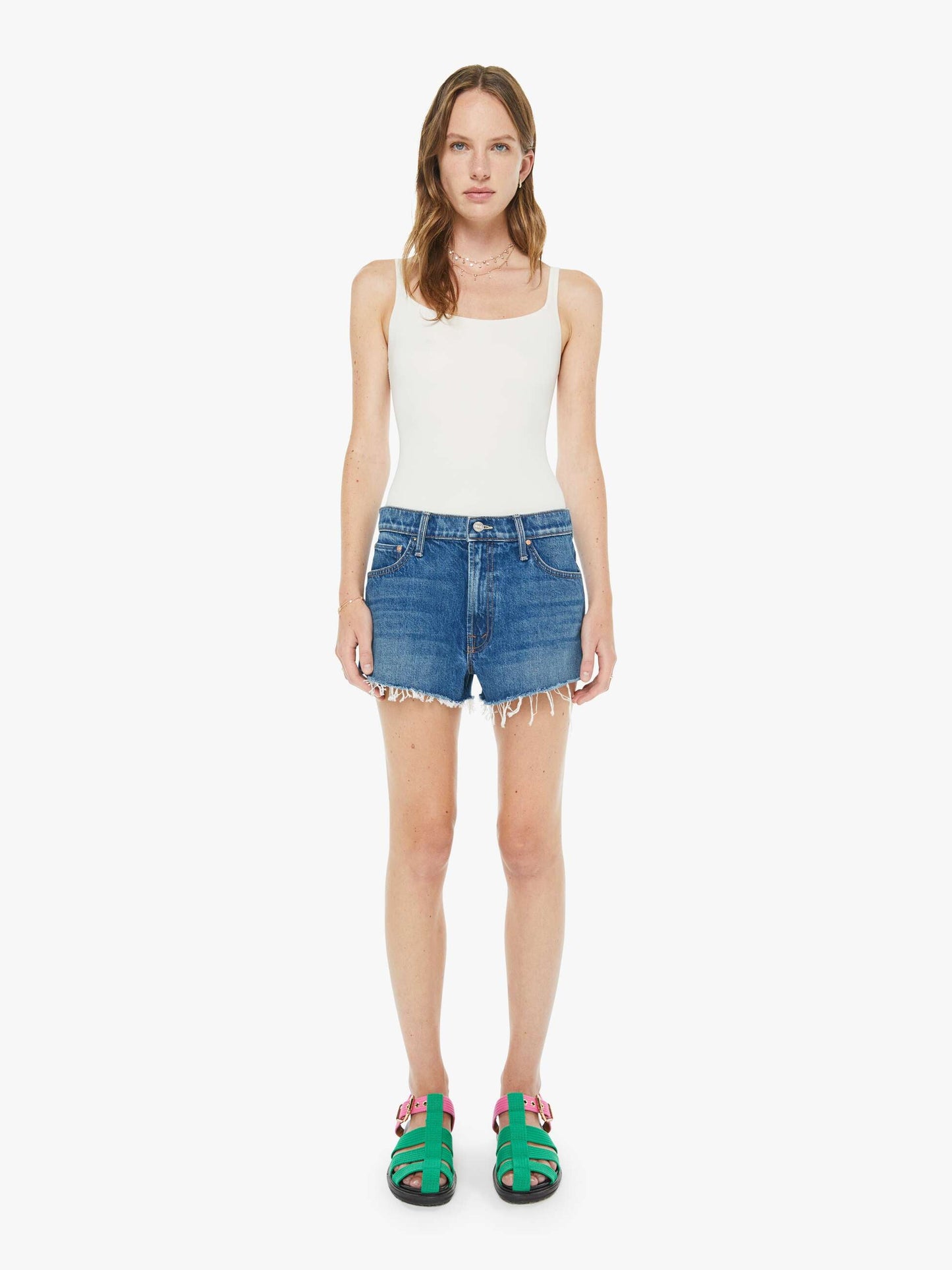 Mother Denim The Dodger Short Short Fray Green Thumb