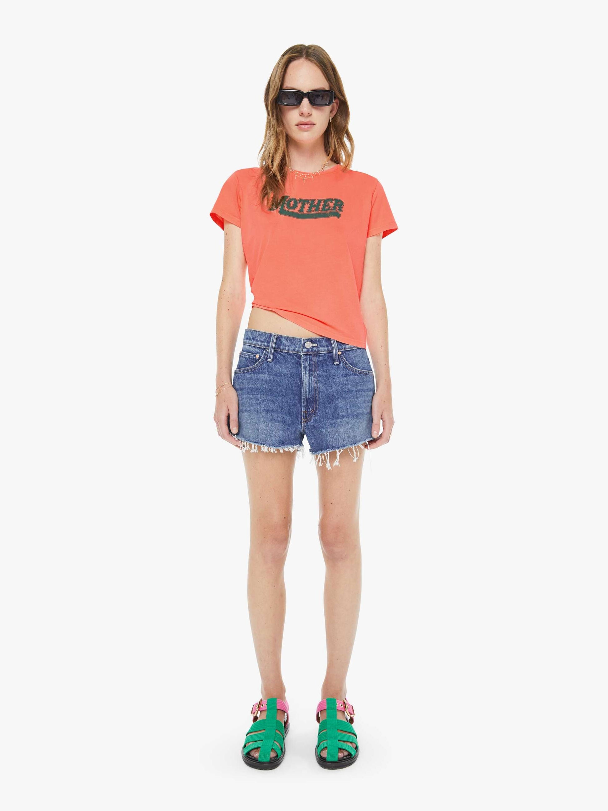Mother Denim The Dodger Short Short Fray Green Thumb
