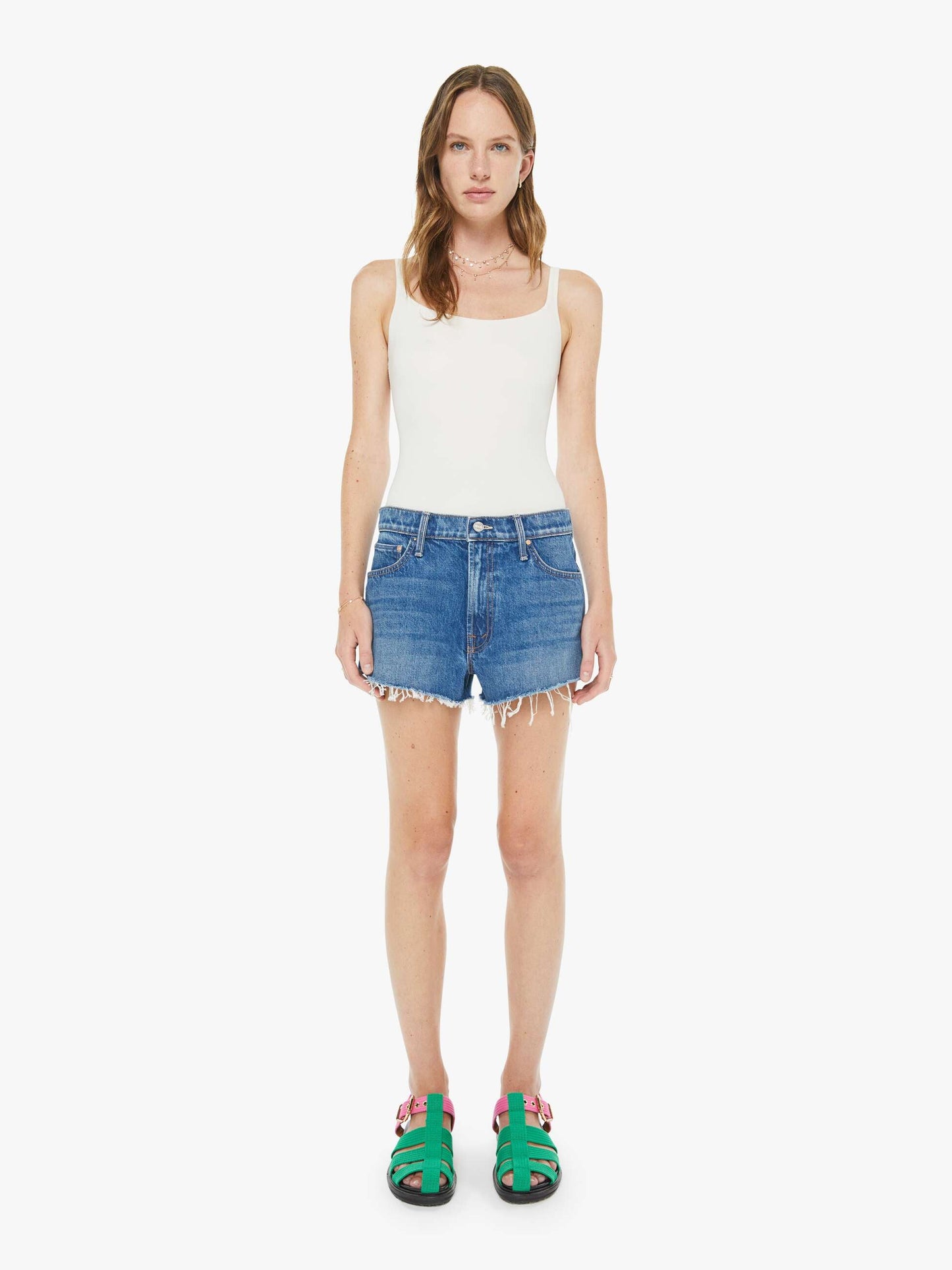 Mother Denim The Dodger Short Short Fray Green Thumb