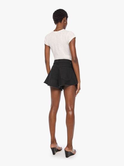 Mother Denim The Flutter Short Fray Black