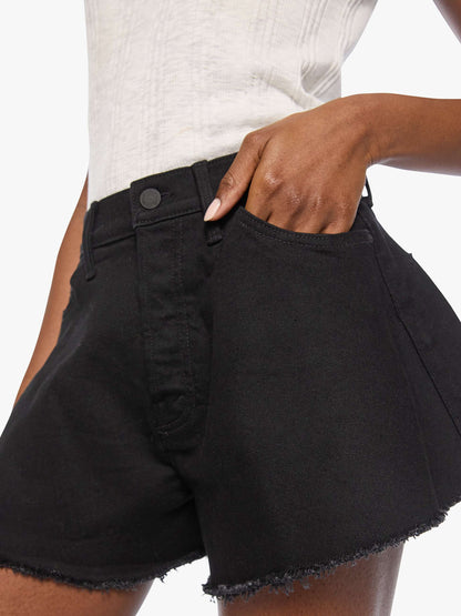 Mother Denim The Flutter Short Fray Black