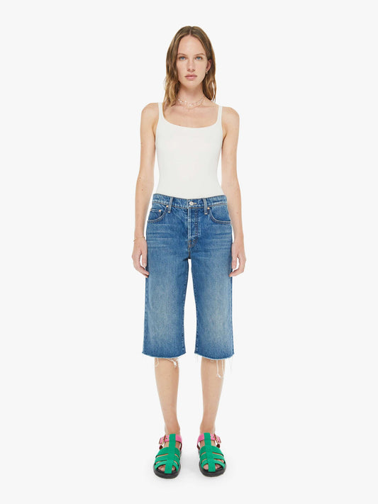 Mother Denim The Kick It Half N' Half Fray Green Thumb