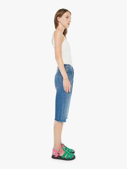 Mother Denim The Kick It Half N' Half Fray Green Thumb