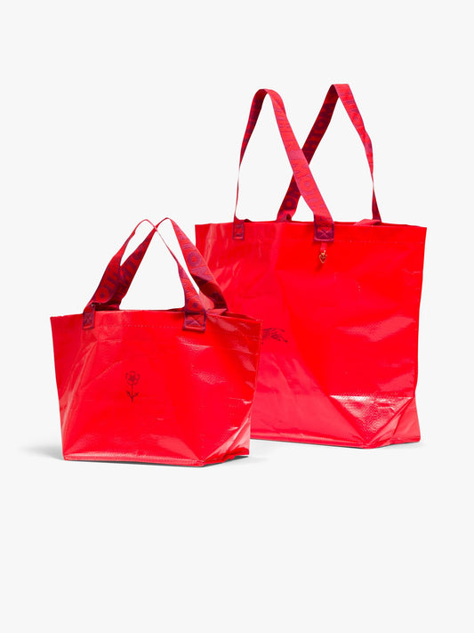 Mother Denim The Shopping Bag Duo CRIMSON RED