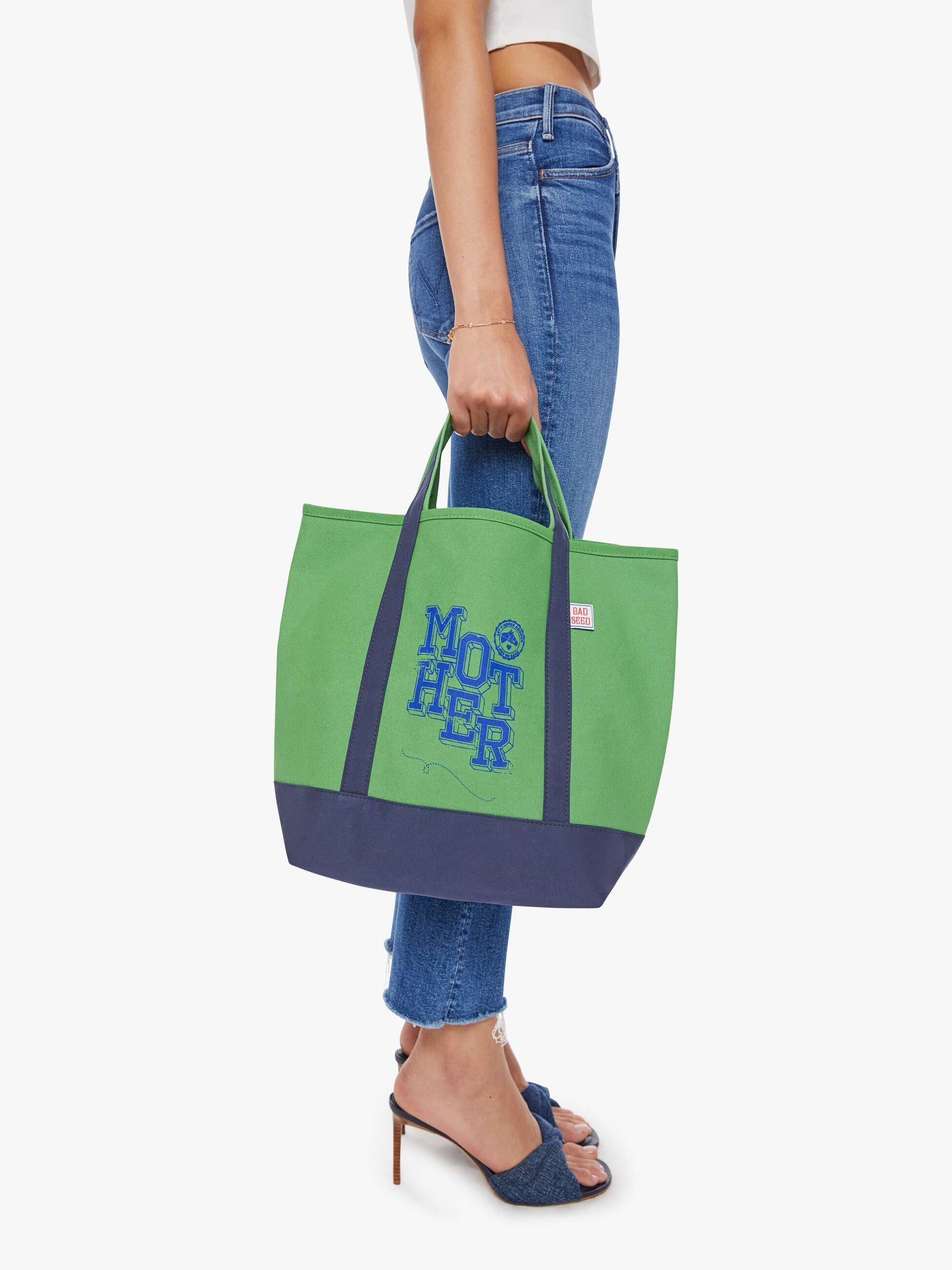 Mother Denim The Canvas Tote Bag KELLY GREEN