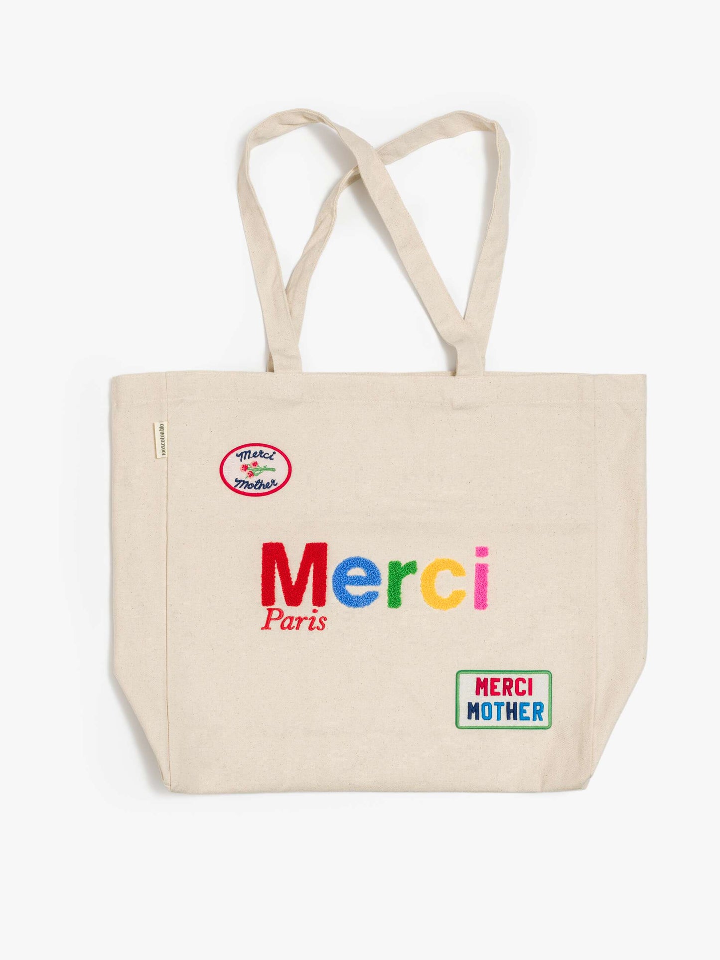 Mother Denim Merci x MOTHER Merci Tote Ecru And Multi