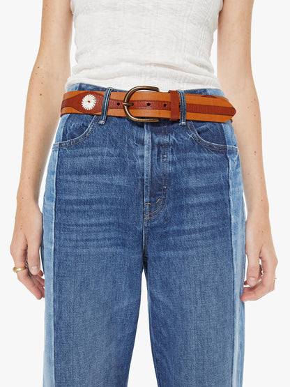 Mother Denim The 2 Tone Leather Belt Natural And Cognac