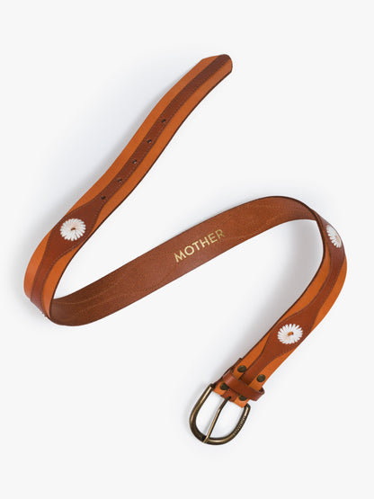 Mother Denim The 2 Tone Leather Belt Natural And Cognac