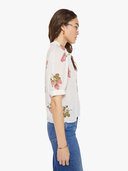 Mother Denim Alix of Bohemia Peyton Shirt STRAWBERRY DOT