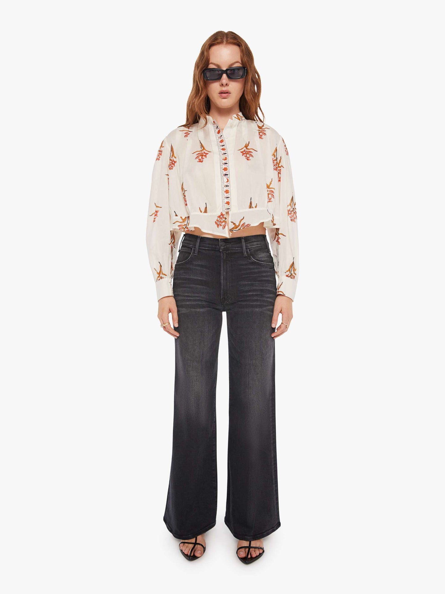 Mother Denim Alix Of Bohemia Ryland Shirt PERSIMMON FLOWER