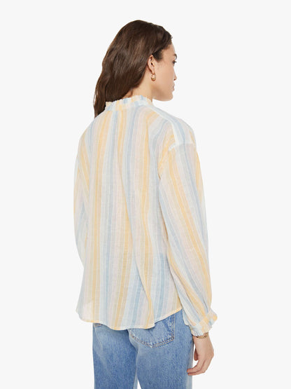 Mother Denim Alix of Bohemia Poet Blouse SUNWASH STRIPE