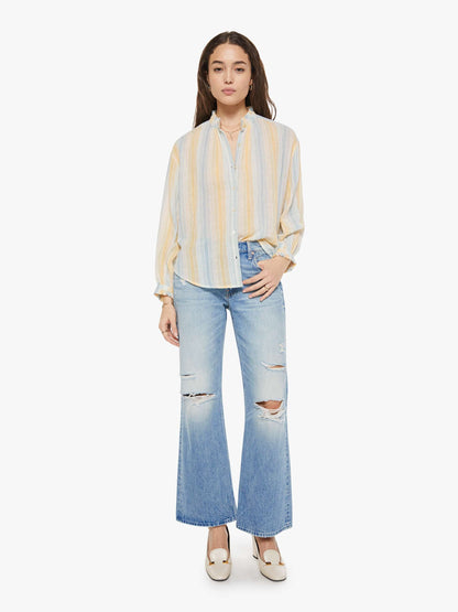 Mother Denim Alix of Bohemia Poet Blouse SUNWASH STRIPE
