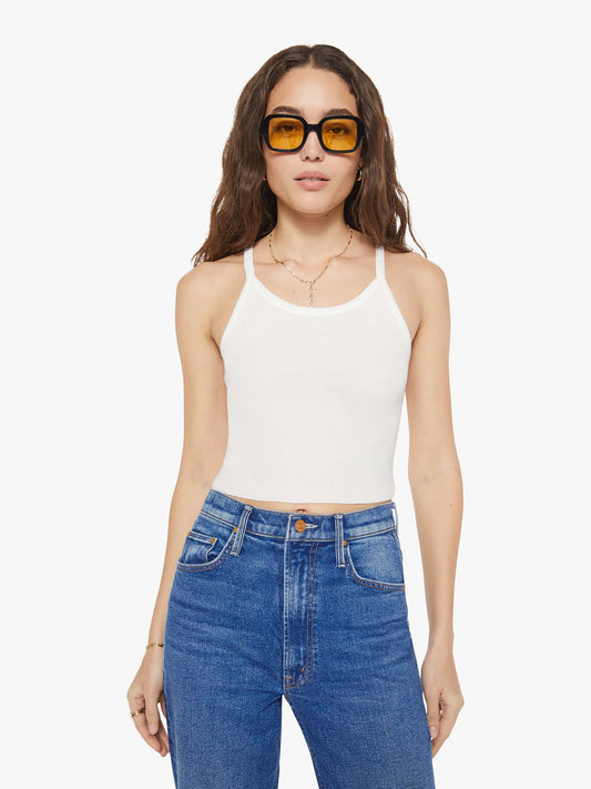 Mother Denim Eterne Cropped Rib Tank White (Natural)