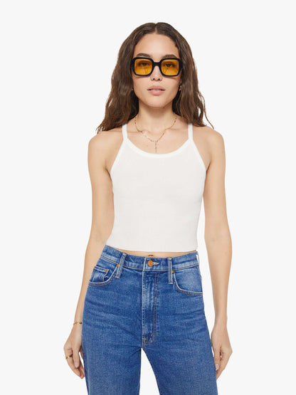 Mother Denim Eterne Cropped Rib Tank White (Natural)