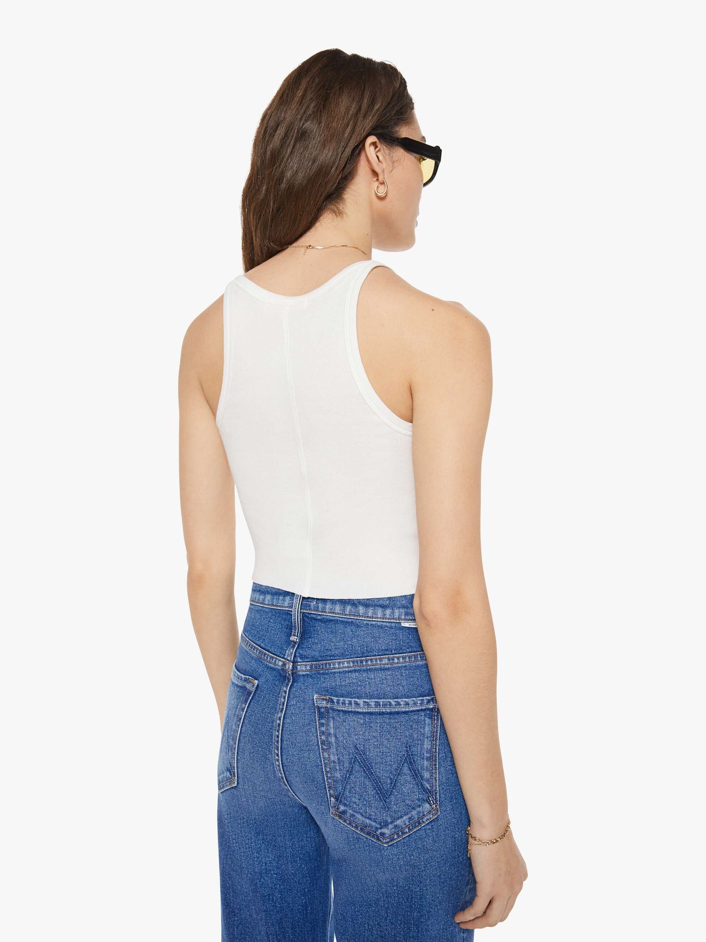 Mother Denim Eterne Cropped Rib Tank White (Natural)