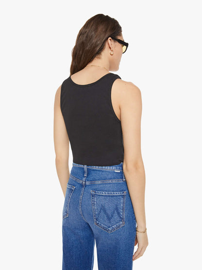 Mother Denim Eterne Cropped Scoop Neck Tank Black