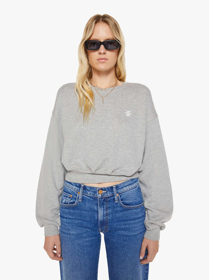Mother Denim Eterne Cropped Crewneck Sweatshirt Grey (Open)