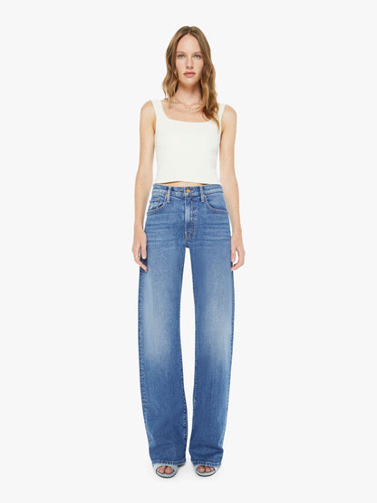 Mother Denim Eterne Cropped V-Neck Sweatshirt White (Natural)