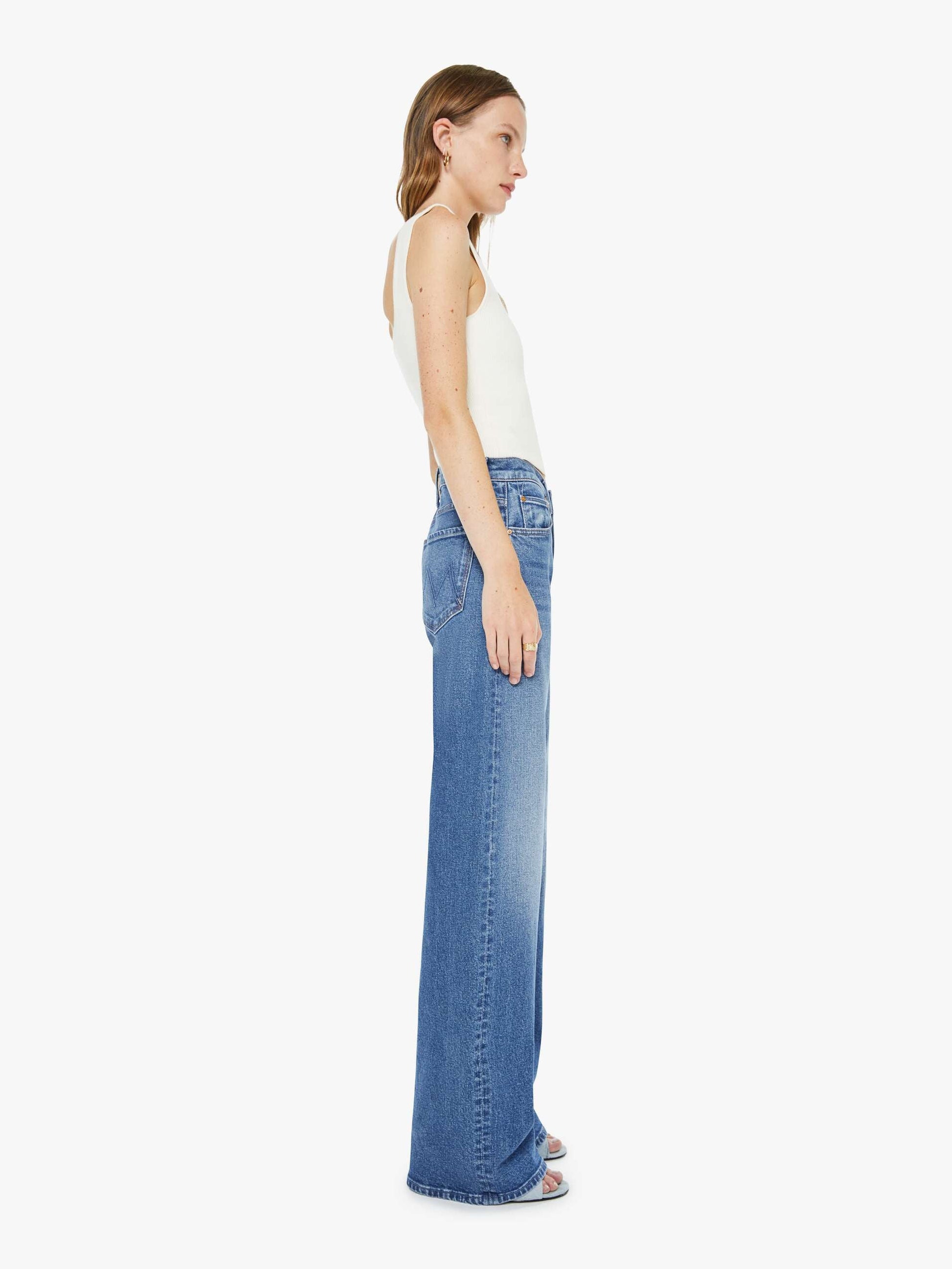 Mother Denim Eterne Cropped V-Neck Sweatshirt White (Natural)