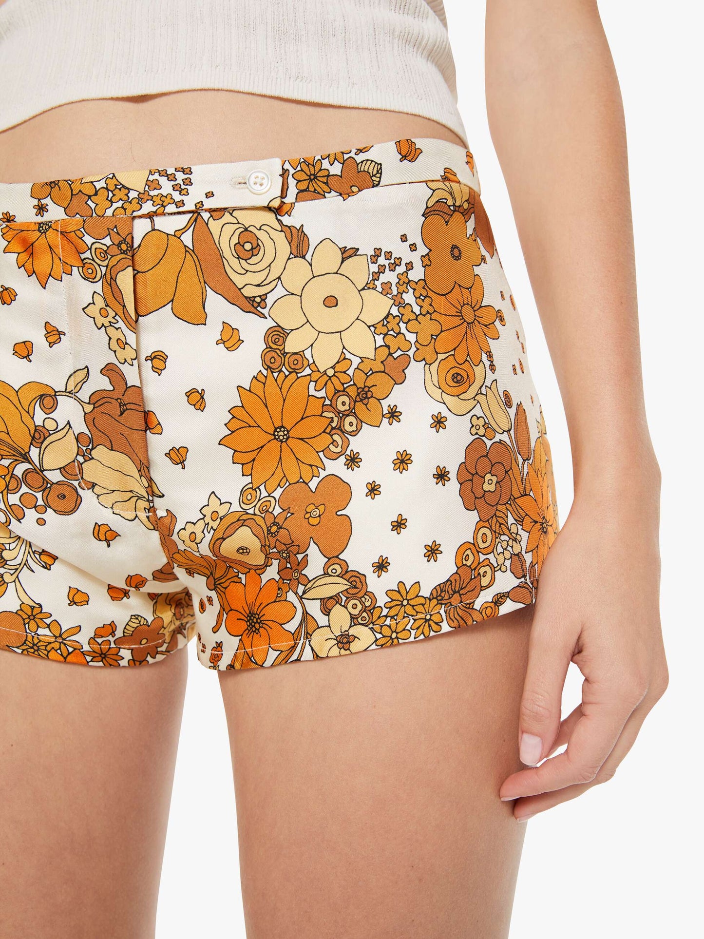 Mother Denim La Prestic Ouiston Boop Shorts FLOWER POWER