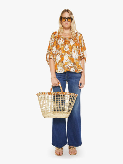 Mother Denim La Prestic Ouiston Panier Ajoure Bag FLOWER POWER