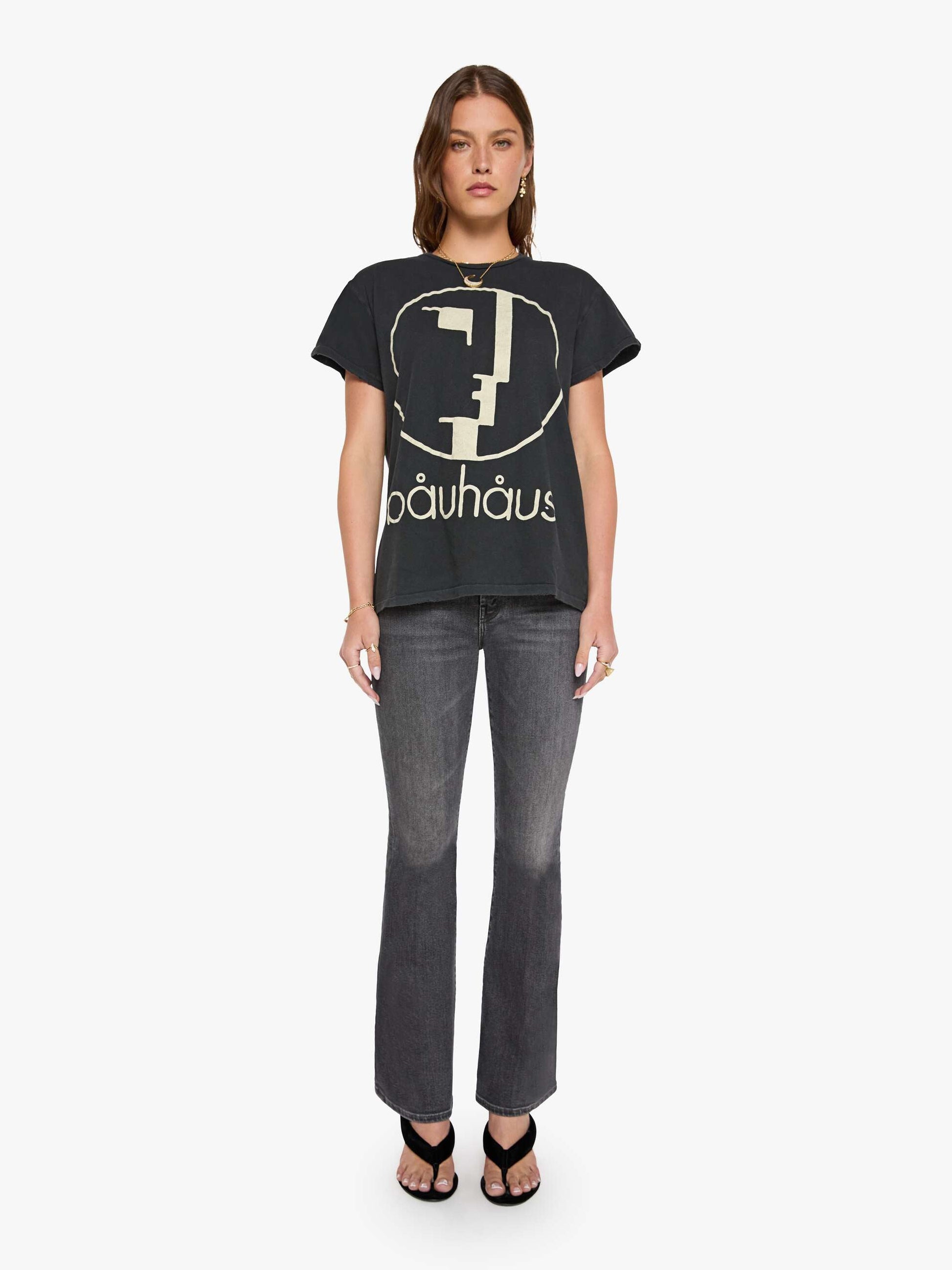 Mother Denim MadeWorn Bauhaus Tee Black (Charcoal)