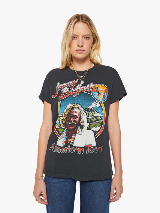 Mother Denim MadeWorn Jimmy Buffet Tee Black (Charcoal)